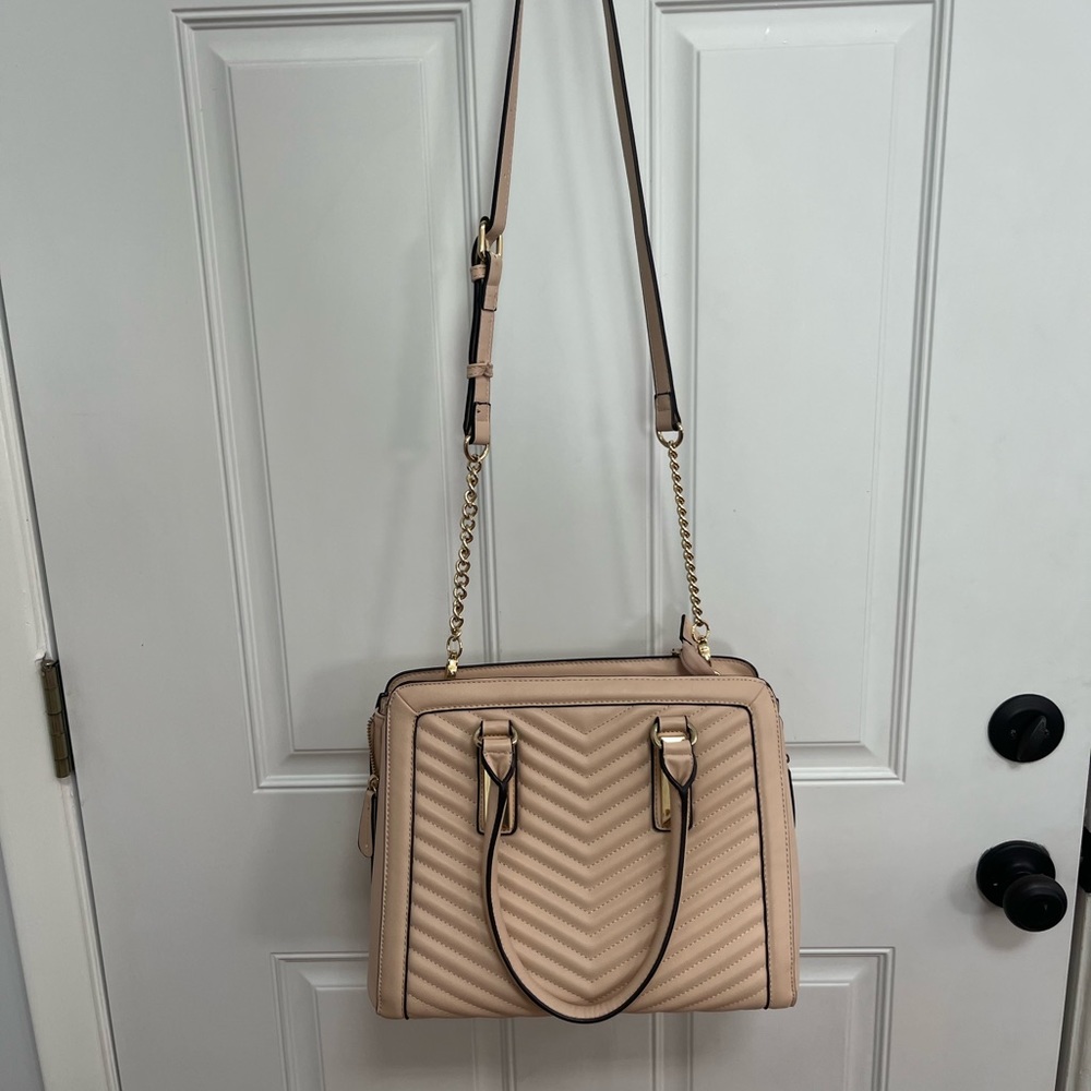 Aldo vegan leather 2 way bag nude color
